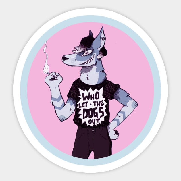 Felix the Dog Sticker by Contenebratio